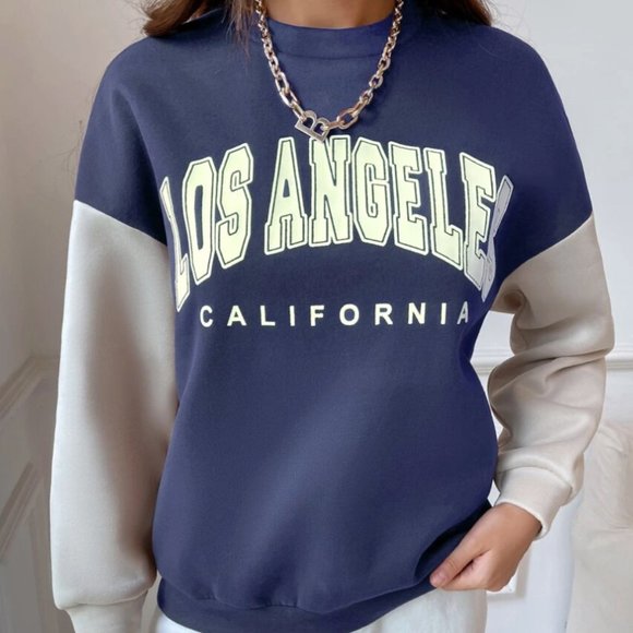 Los Angeles Letter Graphic Drop Shoulder Sweatshirt - Picture 4 of 5
